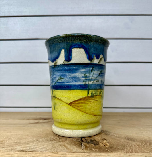 Ceramic Mug with Hand Painted Beach Scene image 1