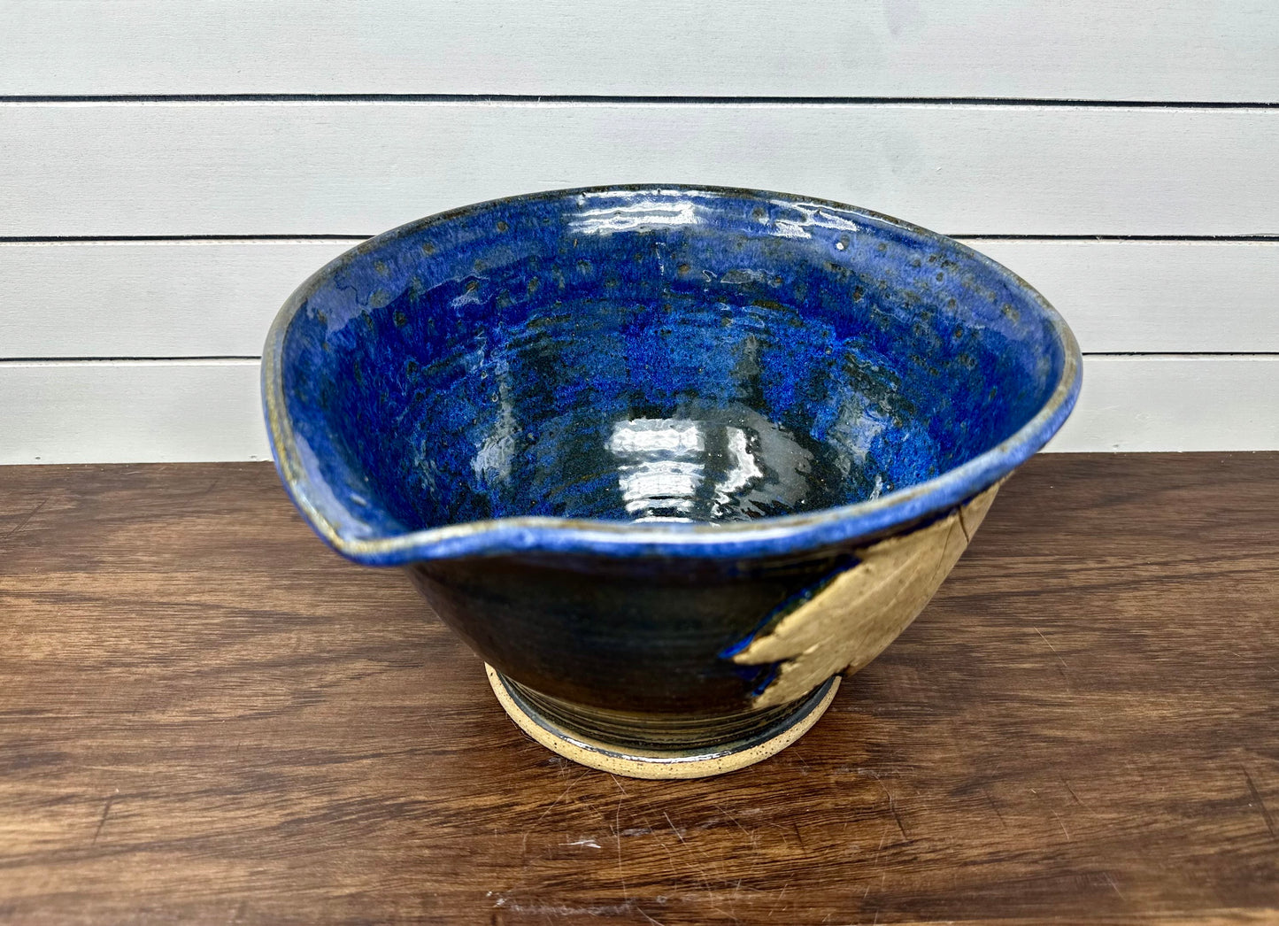 Large Mixing Bowl with Hand Built Maple Leaf image 2
