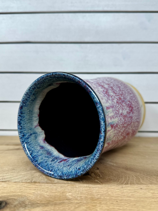 Medium Ceramic Vase in Strawberry Shortcake with Black Liner image 1