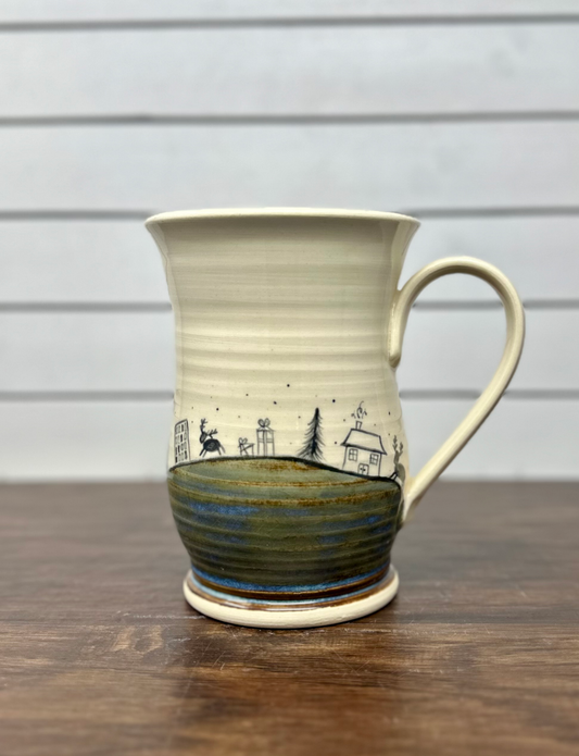 Hand Painted Christmas Village Mug image 1