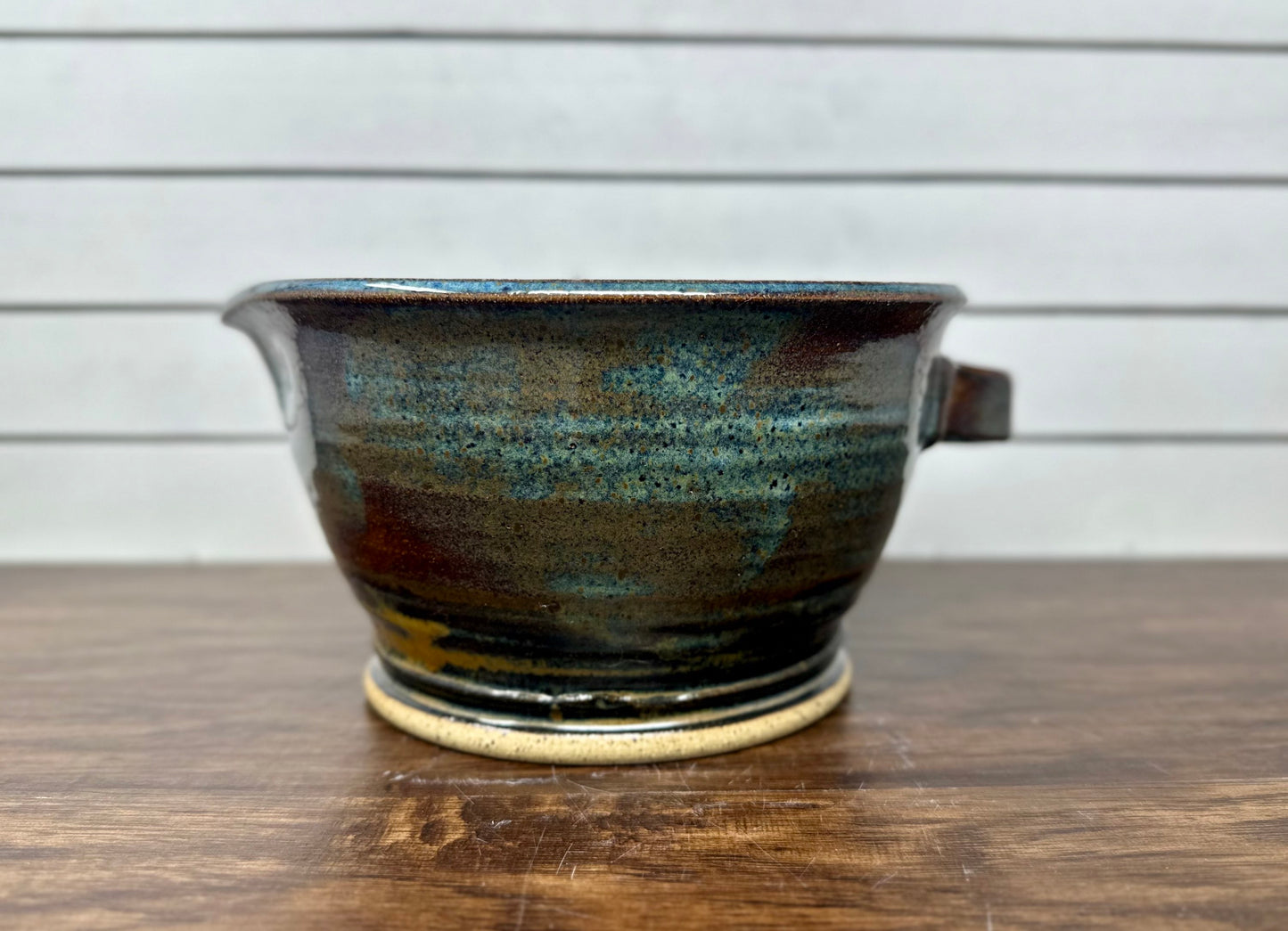 Medium Mixing Bowl with Hand Built Leaves and Acorn image 1