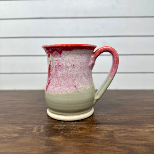 Ceramic Mug with Snowman Logo - Red Sky image 1