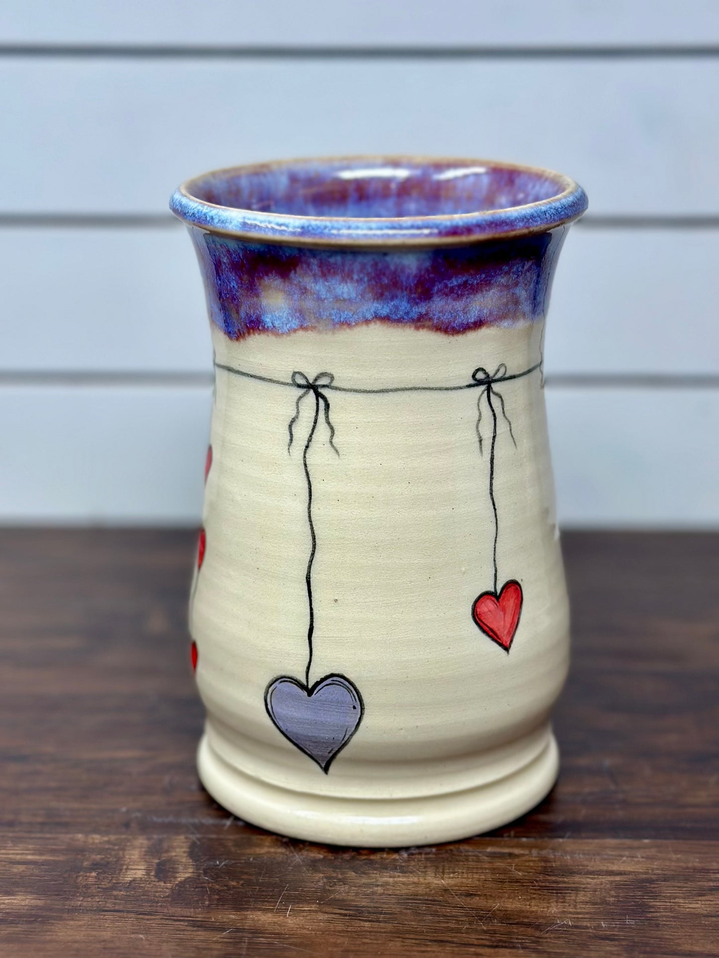 Hanging Hearts Purple Drip Mug
