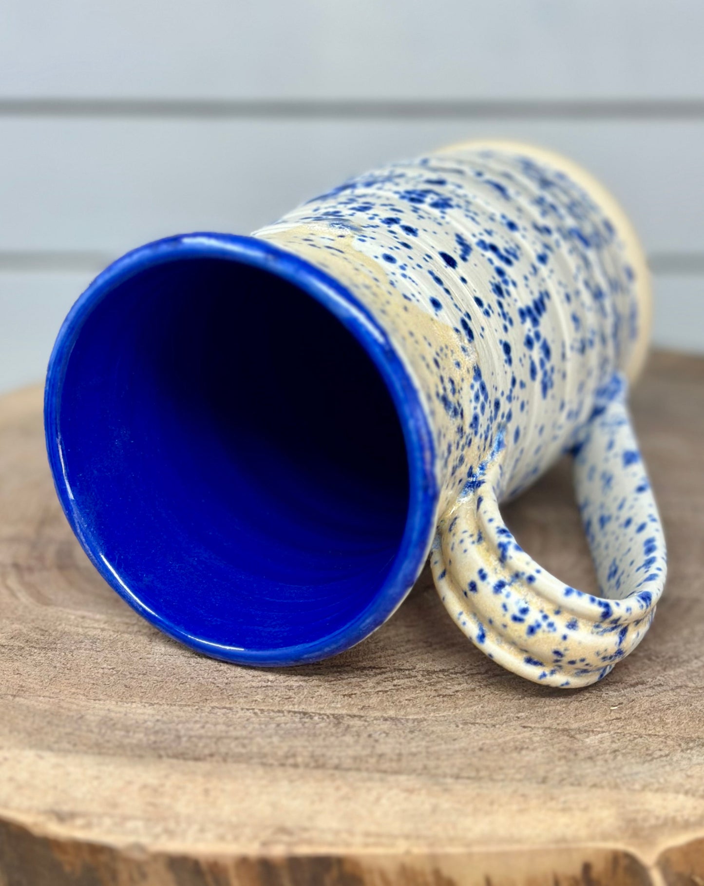 Ceramic Mug in Speckled Blue