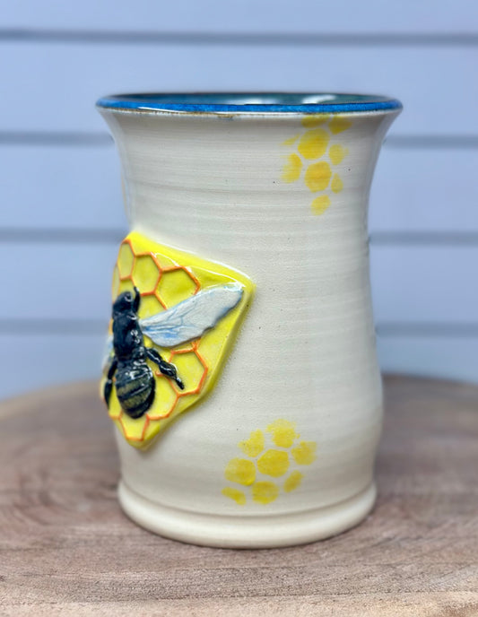 Hand Painted Bee Medallion Mug