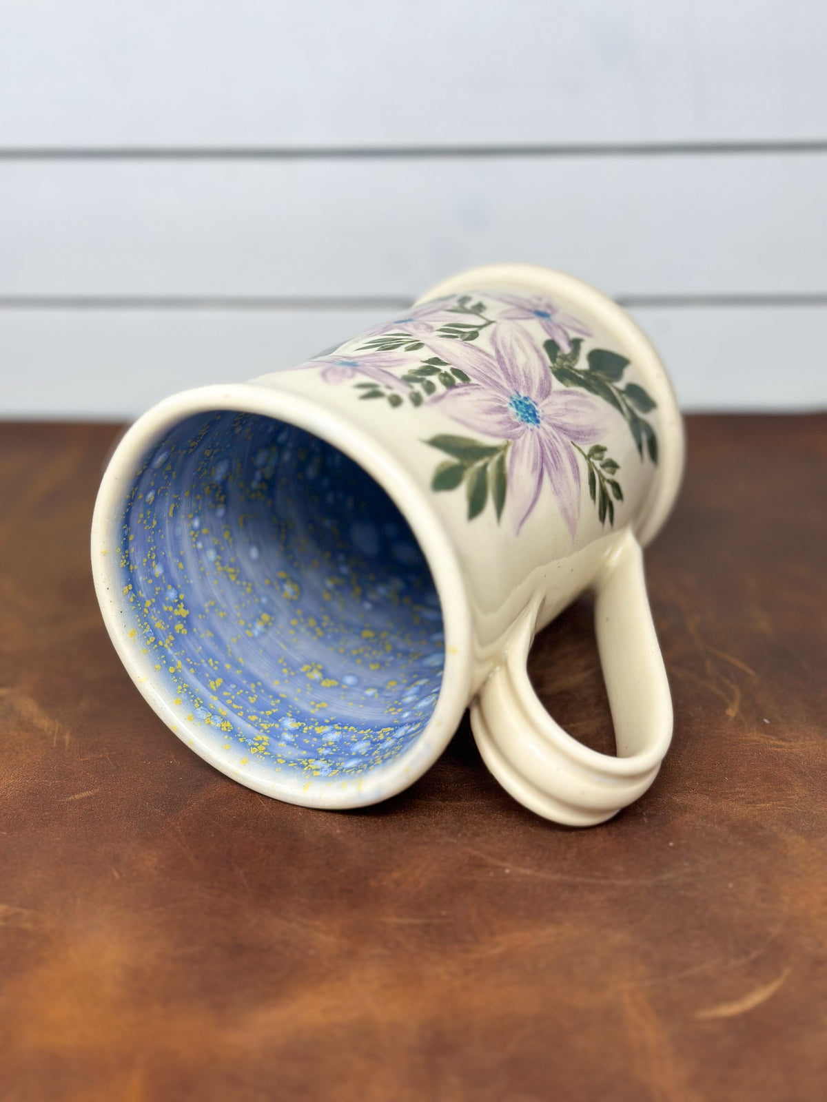 Pink Wildflower Hand-Painted Mug