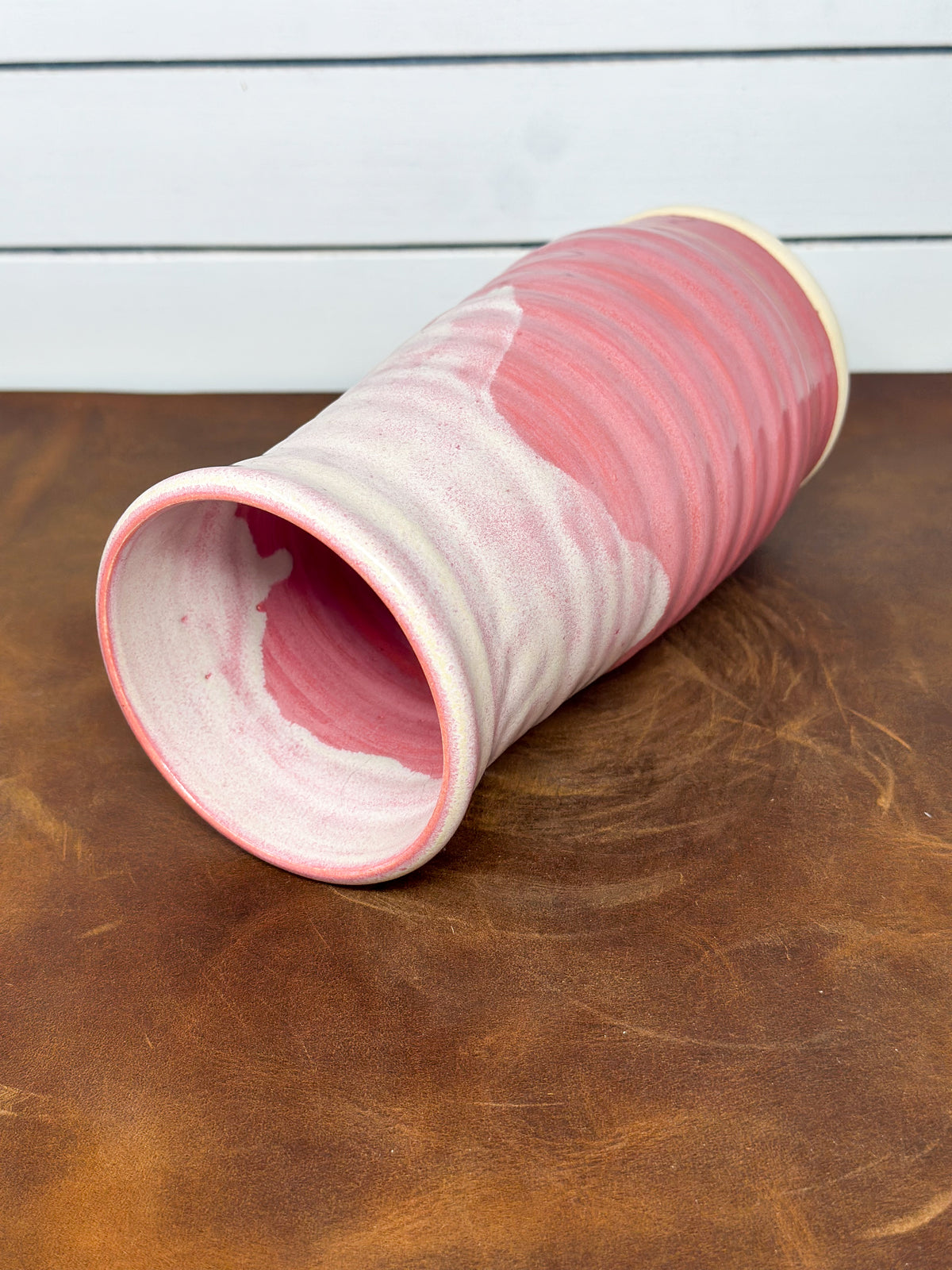 Blush Pink Drip Glaze Vase