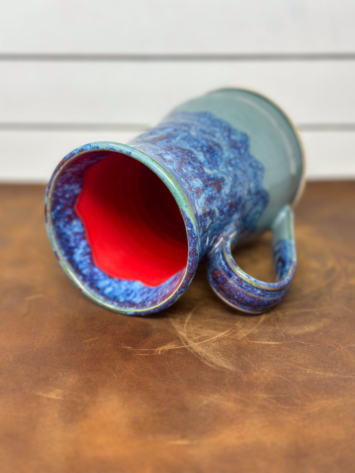 Red Sea Stoneware Mug with Red Interior