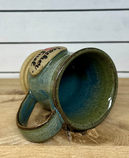 Ceramic Mug with Teacher Fuel Logo - Mediterranean