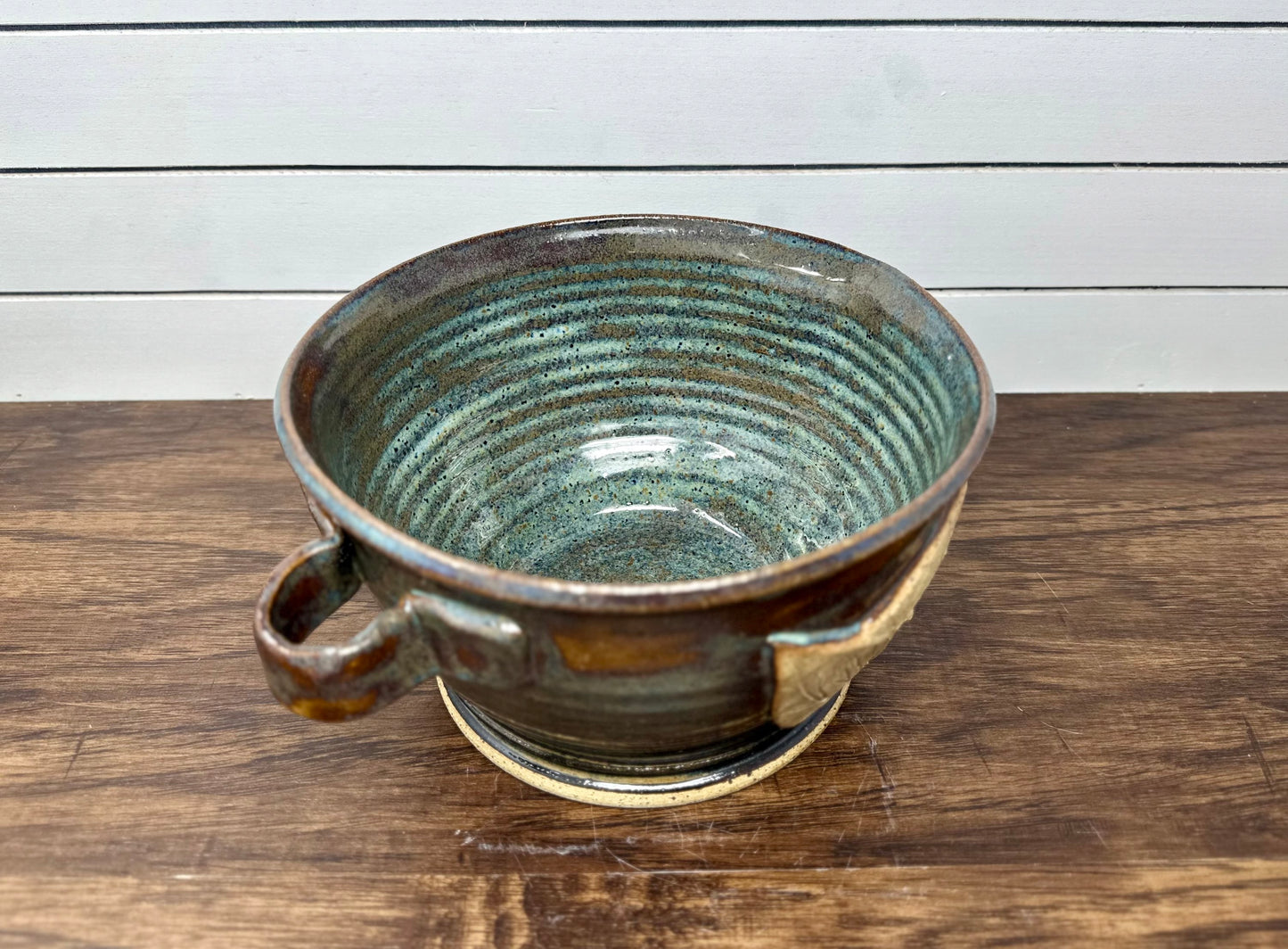 Medium Mixing Bowl with Hand Built Leaves and Acorn image 2