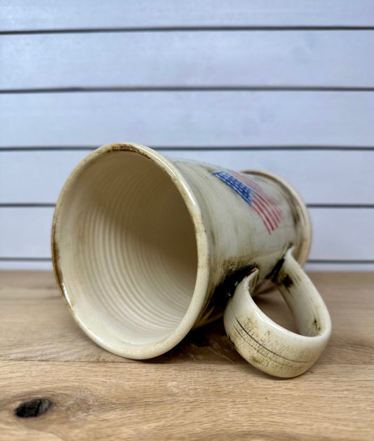 Ceramic Mug with Hand Painted Civil War Flags image 1