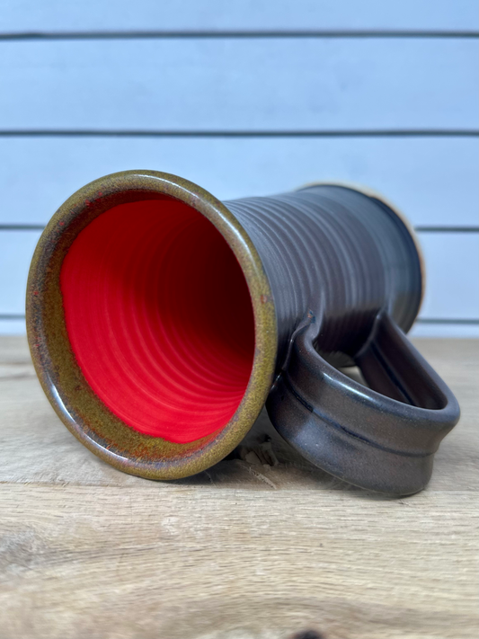 Ceramic Mug in Iron Red with Red Liner image 1