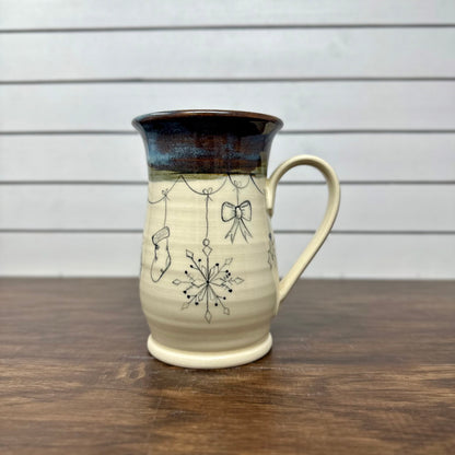 Ceramic Mug with Hand Painted Christmas Scene image 2