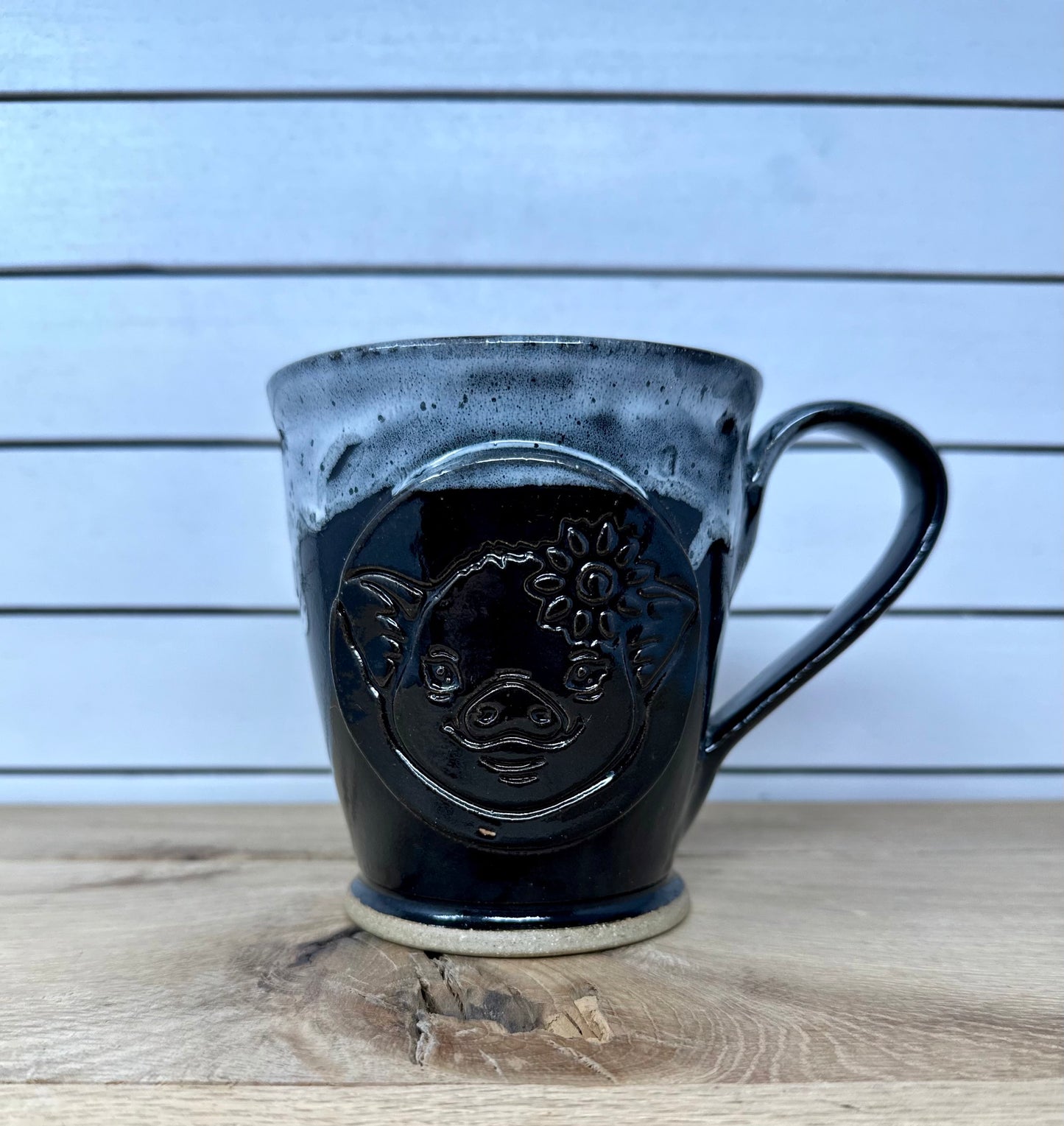 Ceramic Mug with Pig Logo - Black Smoke image 0