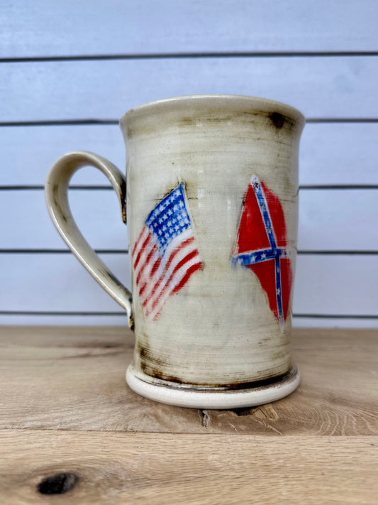 Ceramic Mug with Hand Painted Civil War Flags image 0