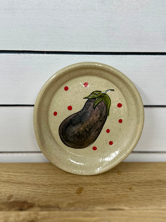 Spoon Rest Hand Painted Eggplant image 0
