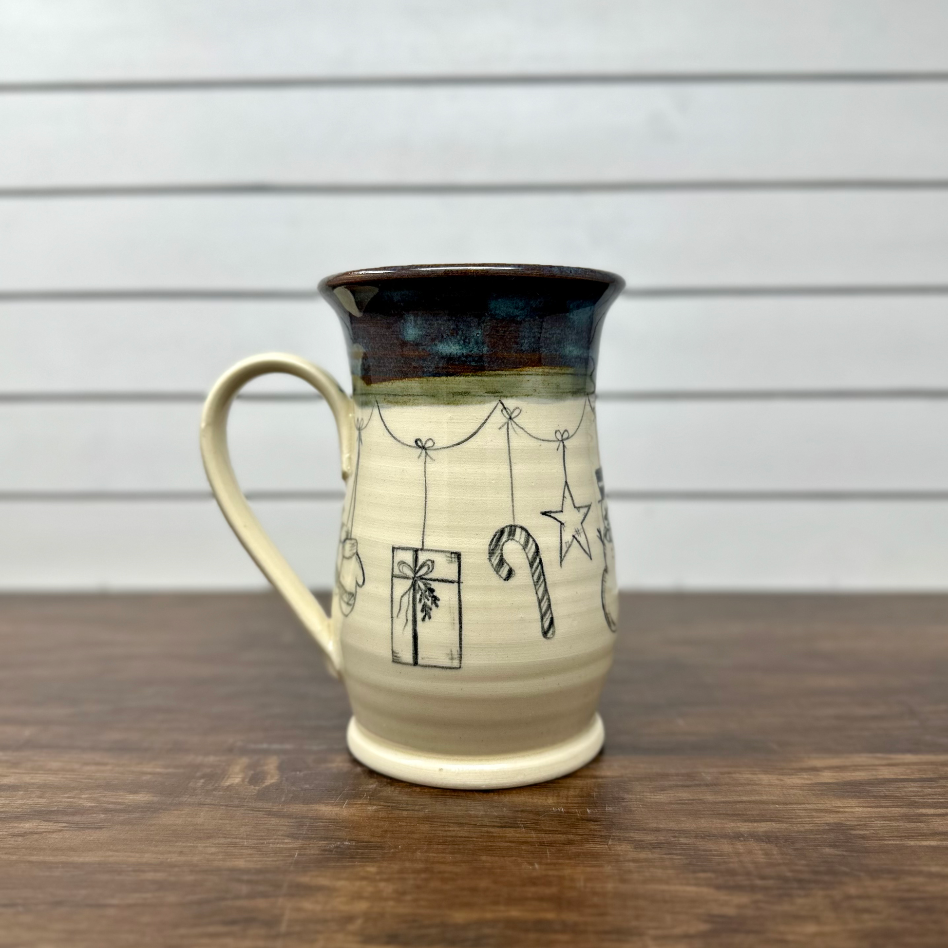 Ceramic Mug with Hand Painted Christmas Scene image 0