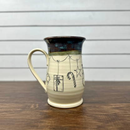 Ceramic Mug with Hand Painted Christmas Scene image 0