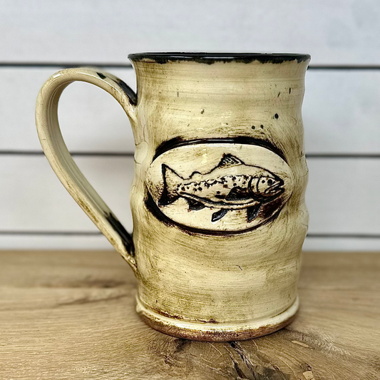 Trout Logo Mug in Oatmeal image 0