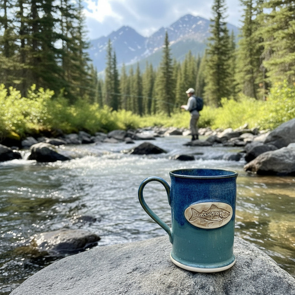 Ceramic Mug with Trout Logo - Red Sea image 0