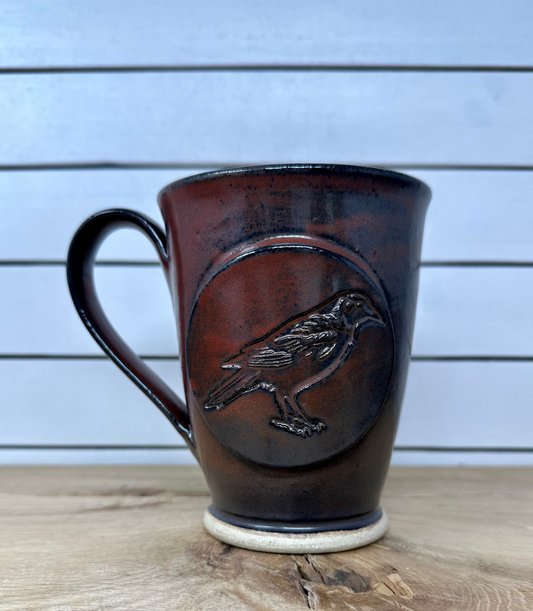 Ceramic Mug with Crow Logo - Iron Red image 0
