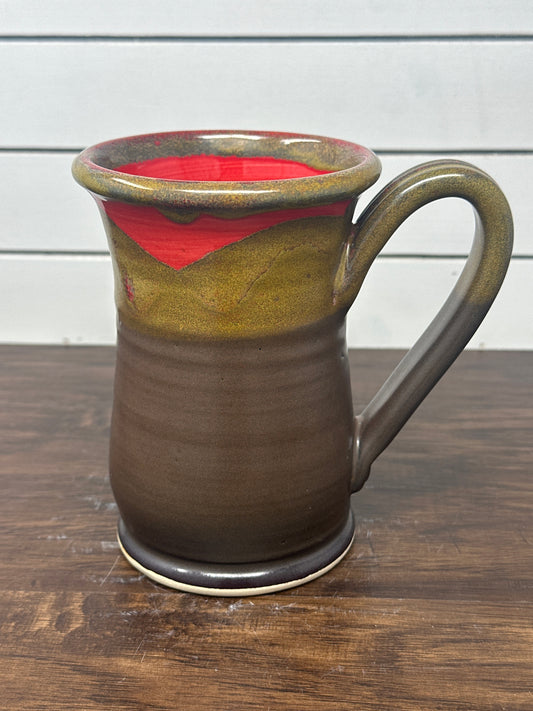 Rustic Trout Logo Mug with bright Red Liner