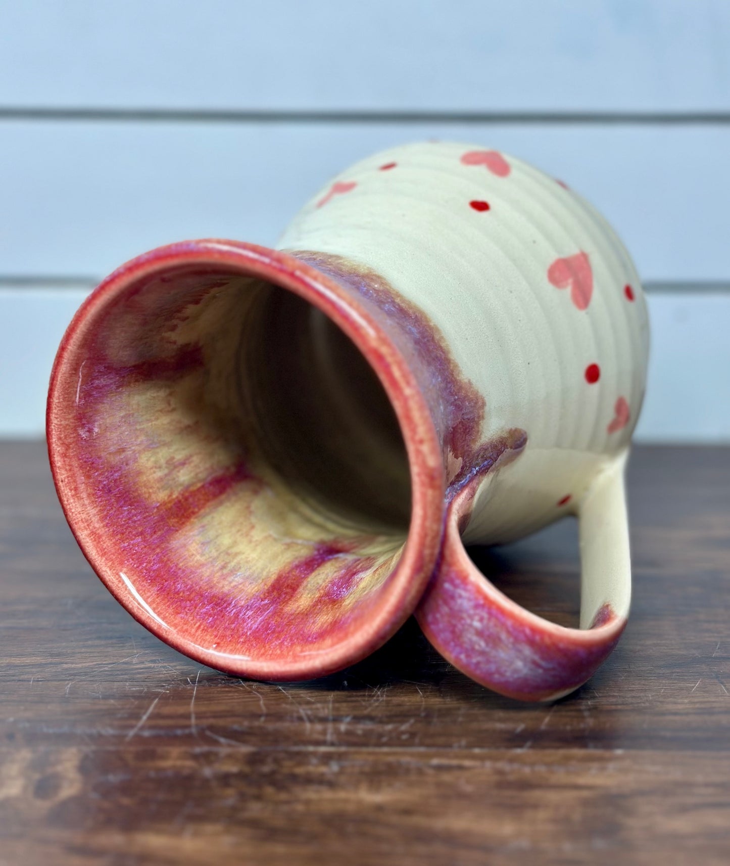 Hand-Painted Hearts & Dots Mug