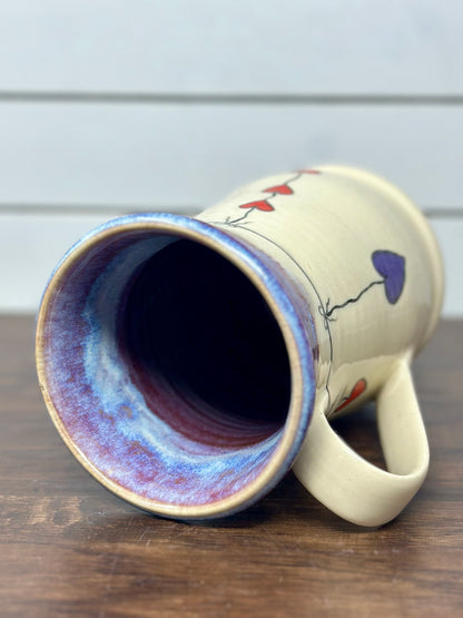 Hanging Hearts Purple Drip Mug