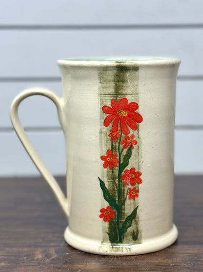 Floral Mug with Mint Interior