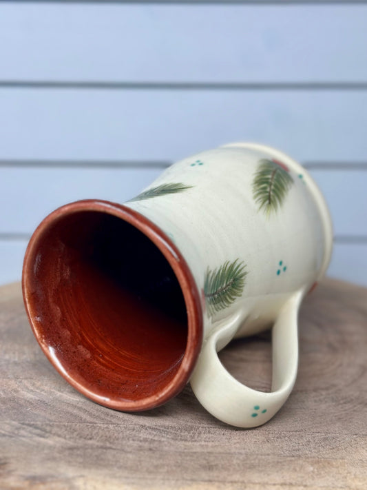 Hand Painted Winter Greenery Mug