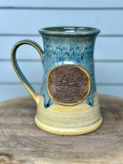 Vintage Winter Cabin Logo Mug