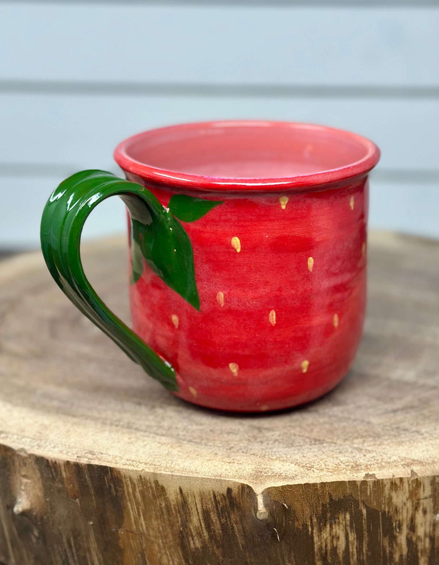 Hand Painted Strawberry Mug