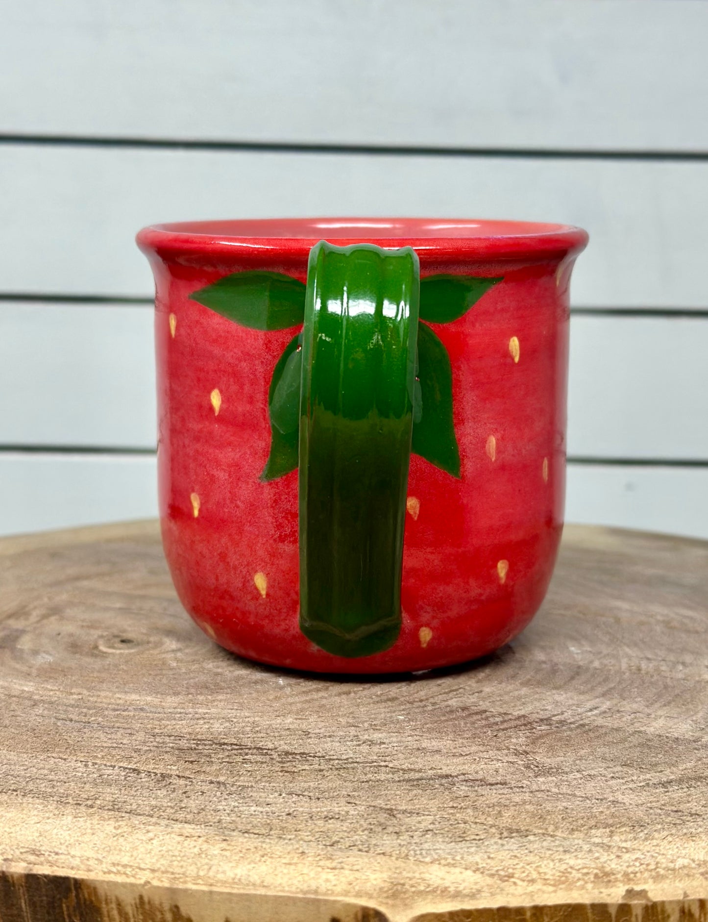Hand Painted Strawberry Mug