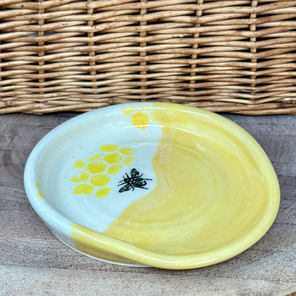 Hand Painted Spoon Rest with Bee