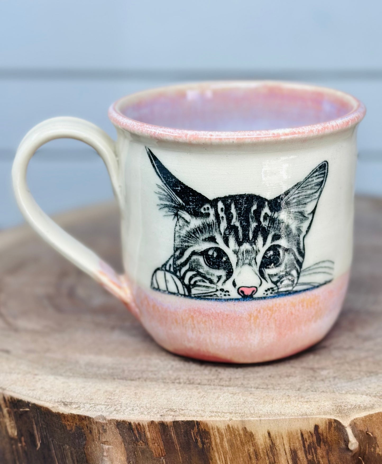 Ceramic Peeking Cat Mug