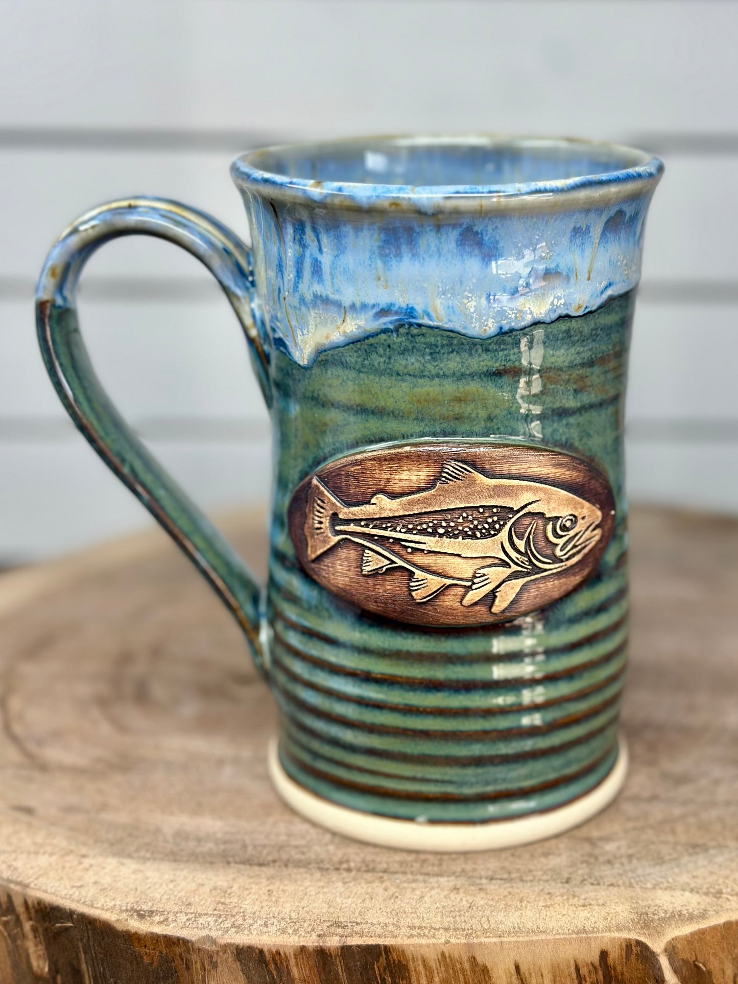 Ceramic Mug with Trout Logo