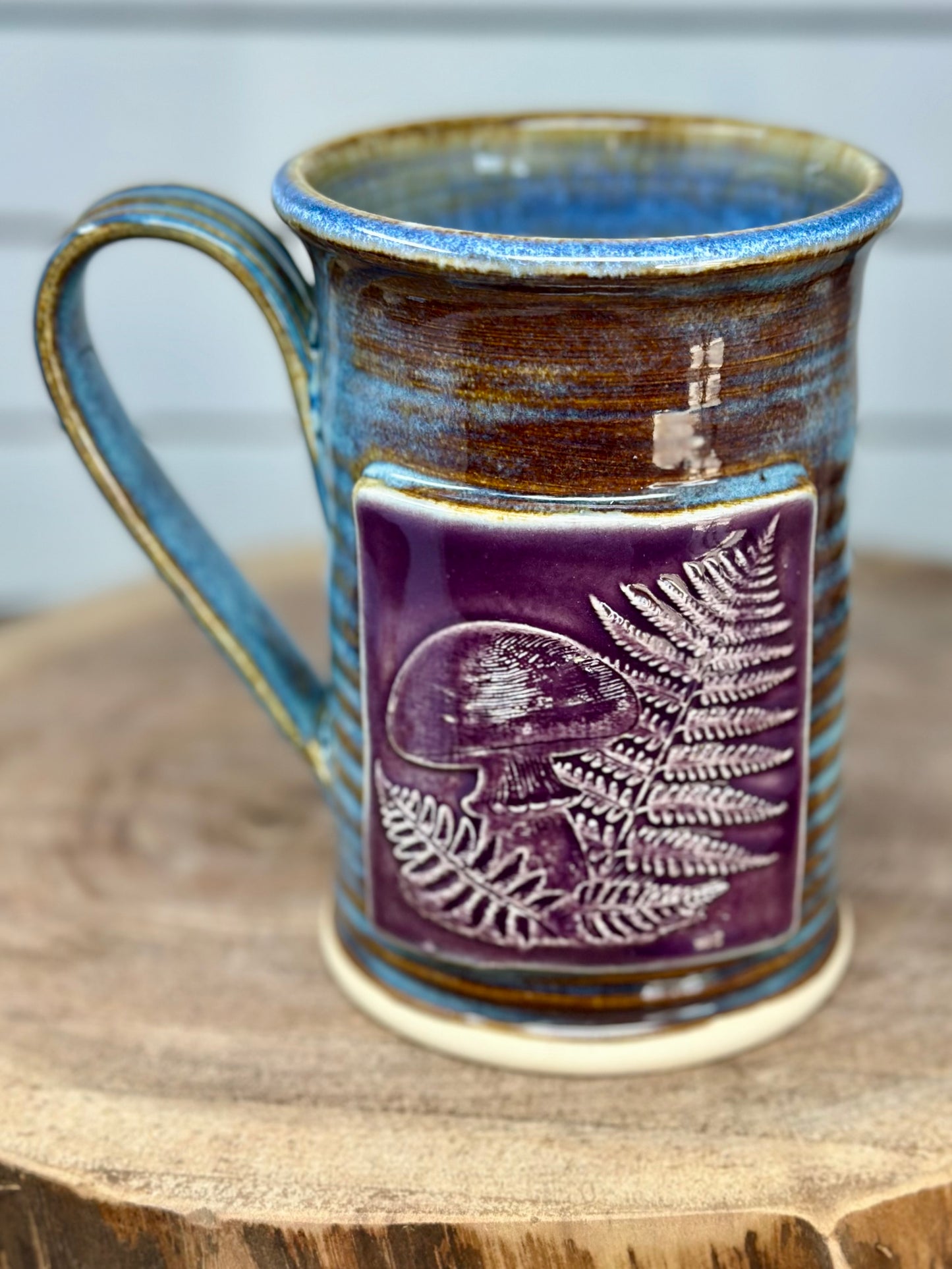 Ceramic Mug with Mushroom & Ferns Logo