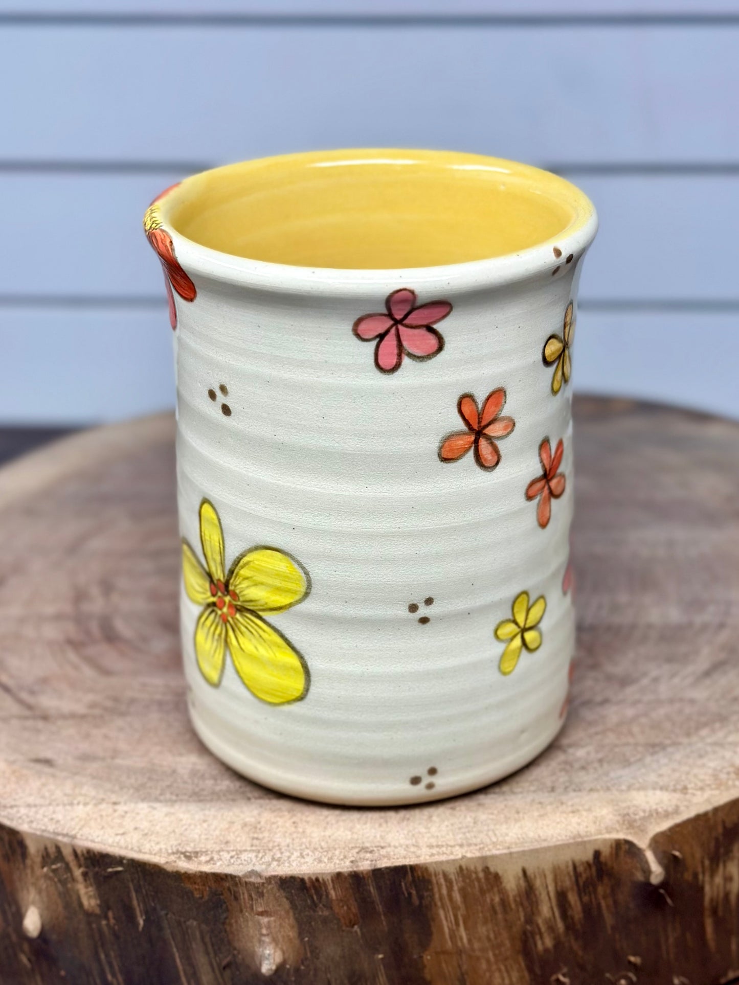 Hand Painted Retro Floral Mug