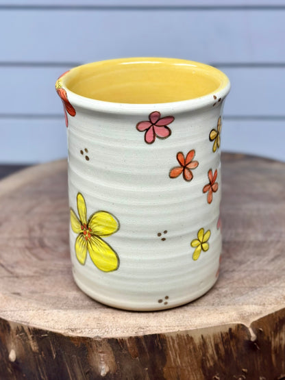 Hand Painted Retro Floral Mug