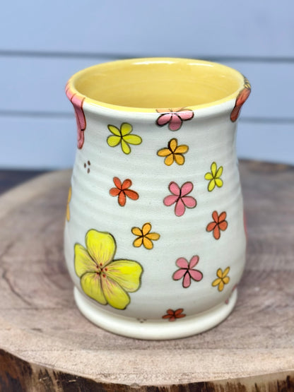Hand Painted Retro Floral Mug