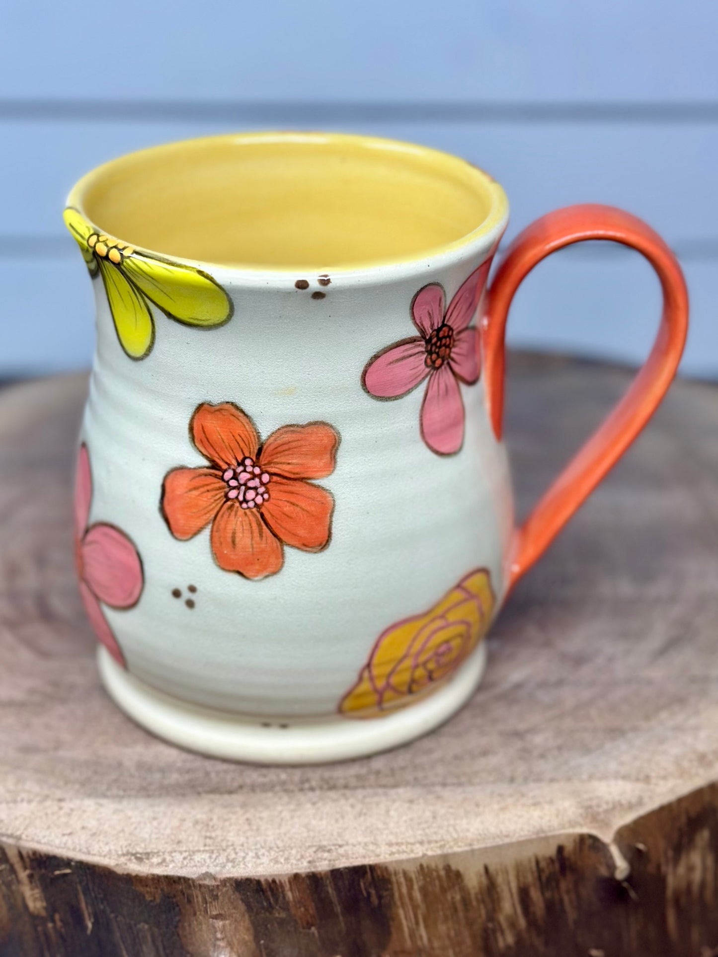 Hand Painted Retro Florals Mug