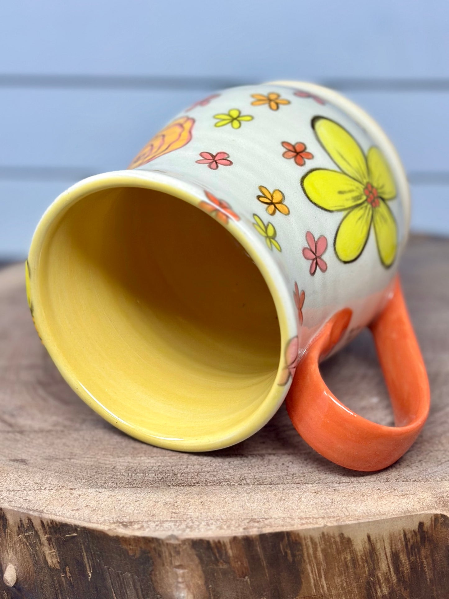 Hand Painted Retro Florals Mug
