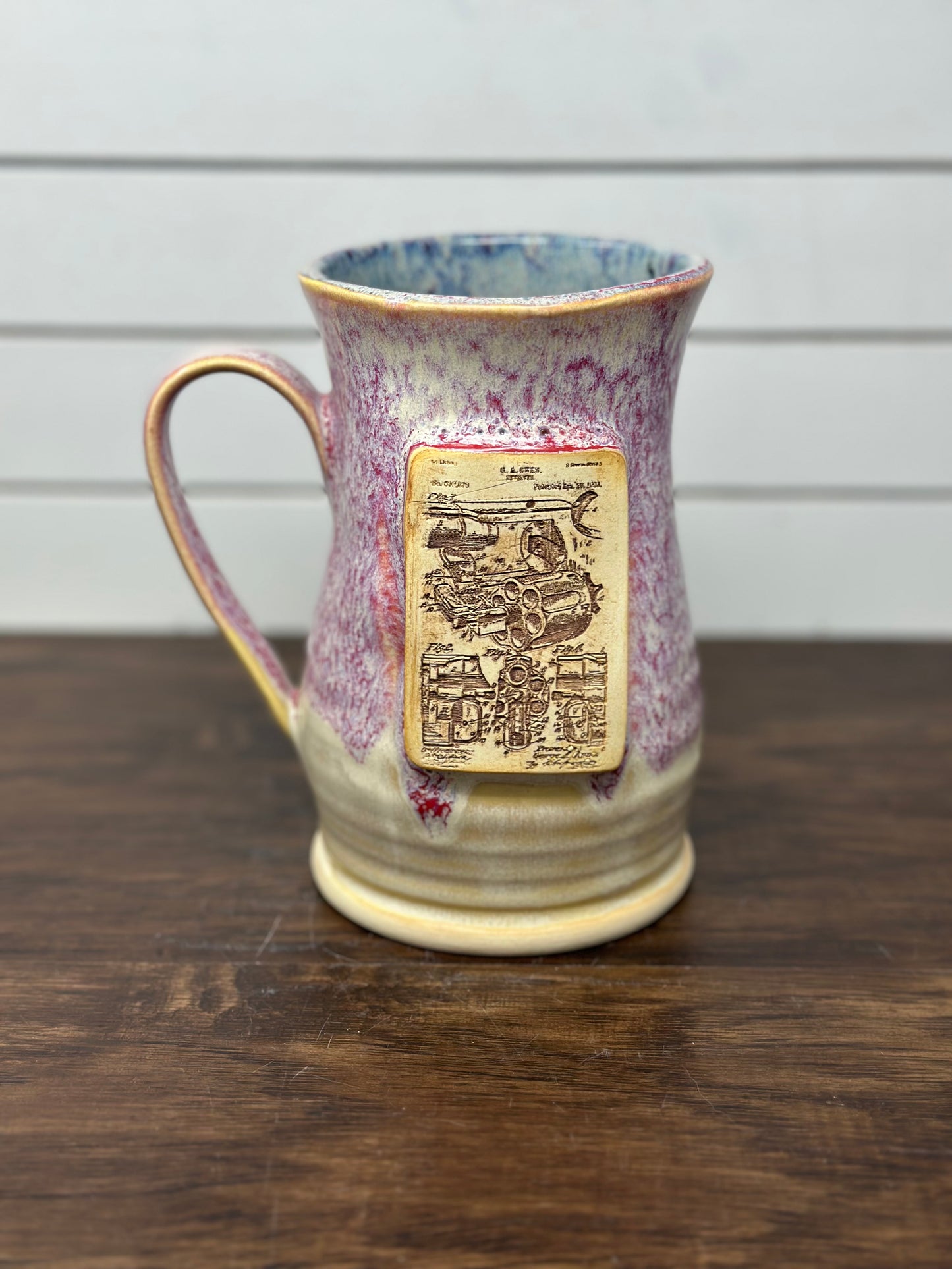 Revolver Patent Art Logo Mug - Strawberry Shortcake Glaze