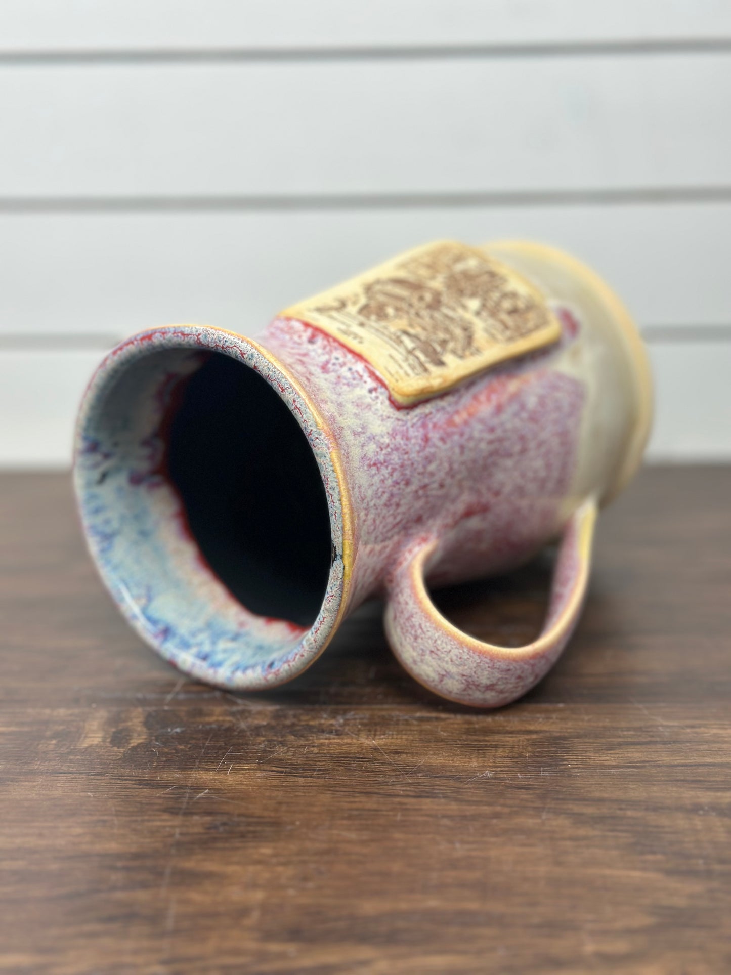 Revolver Patent Art Logo Mug - Strawberry Shortcake Glaze