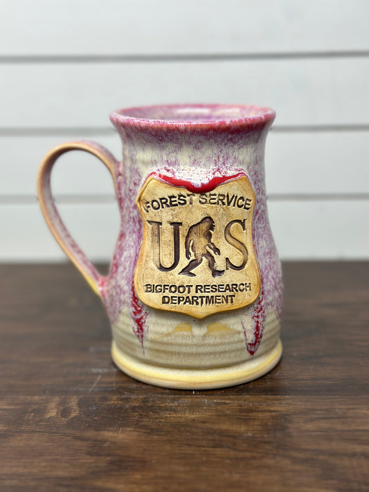 Bigfoot Medallion Logo Mug in Strawberry Shortcake Glaze