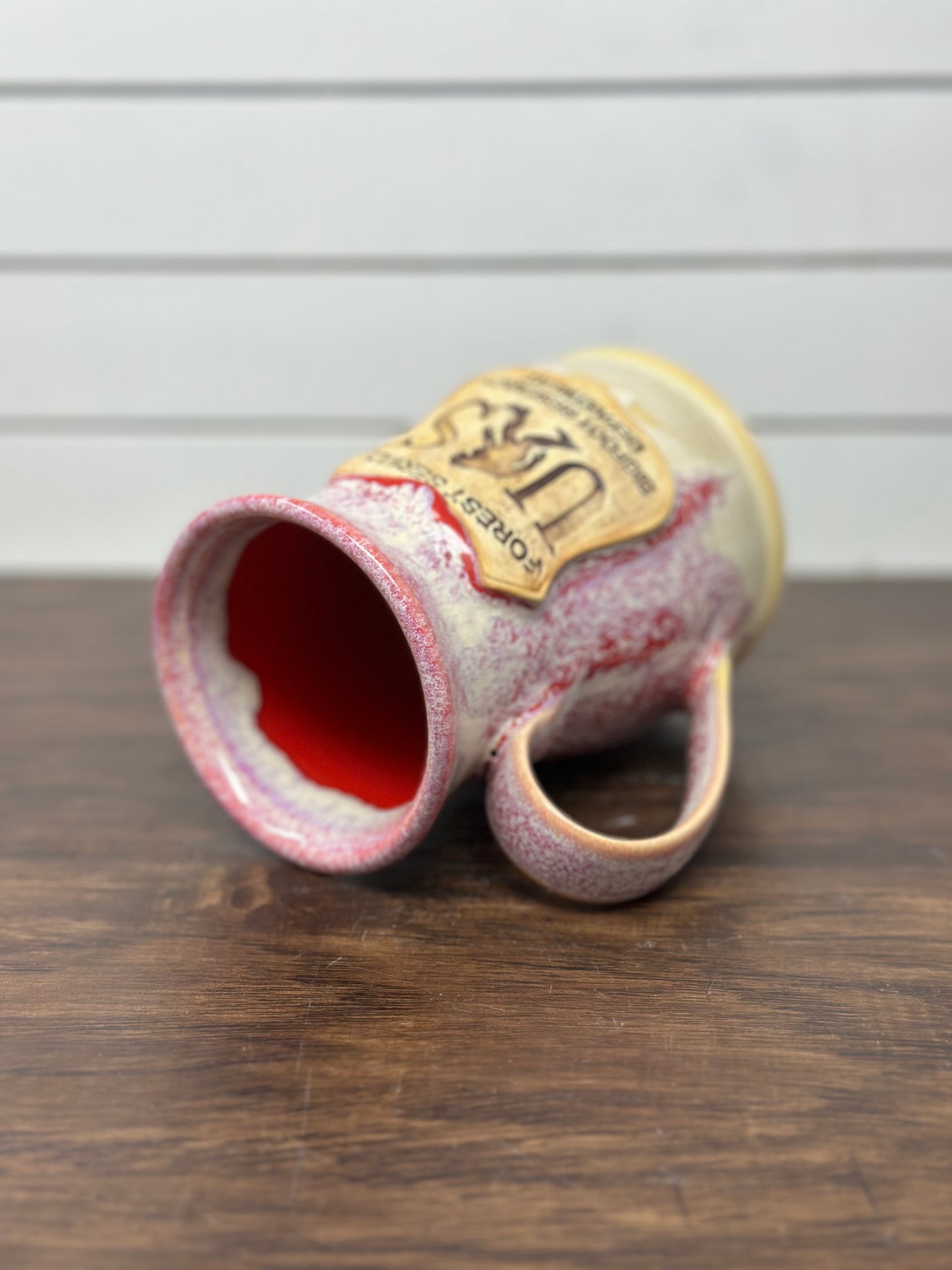 Bigfoot Medallion Logo Mug in Strawberry Shortcake Glaze