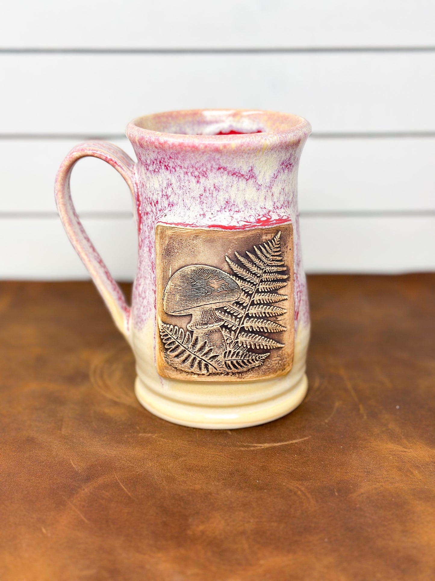 Mushroom & Fern Medallion Ceramic Mug