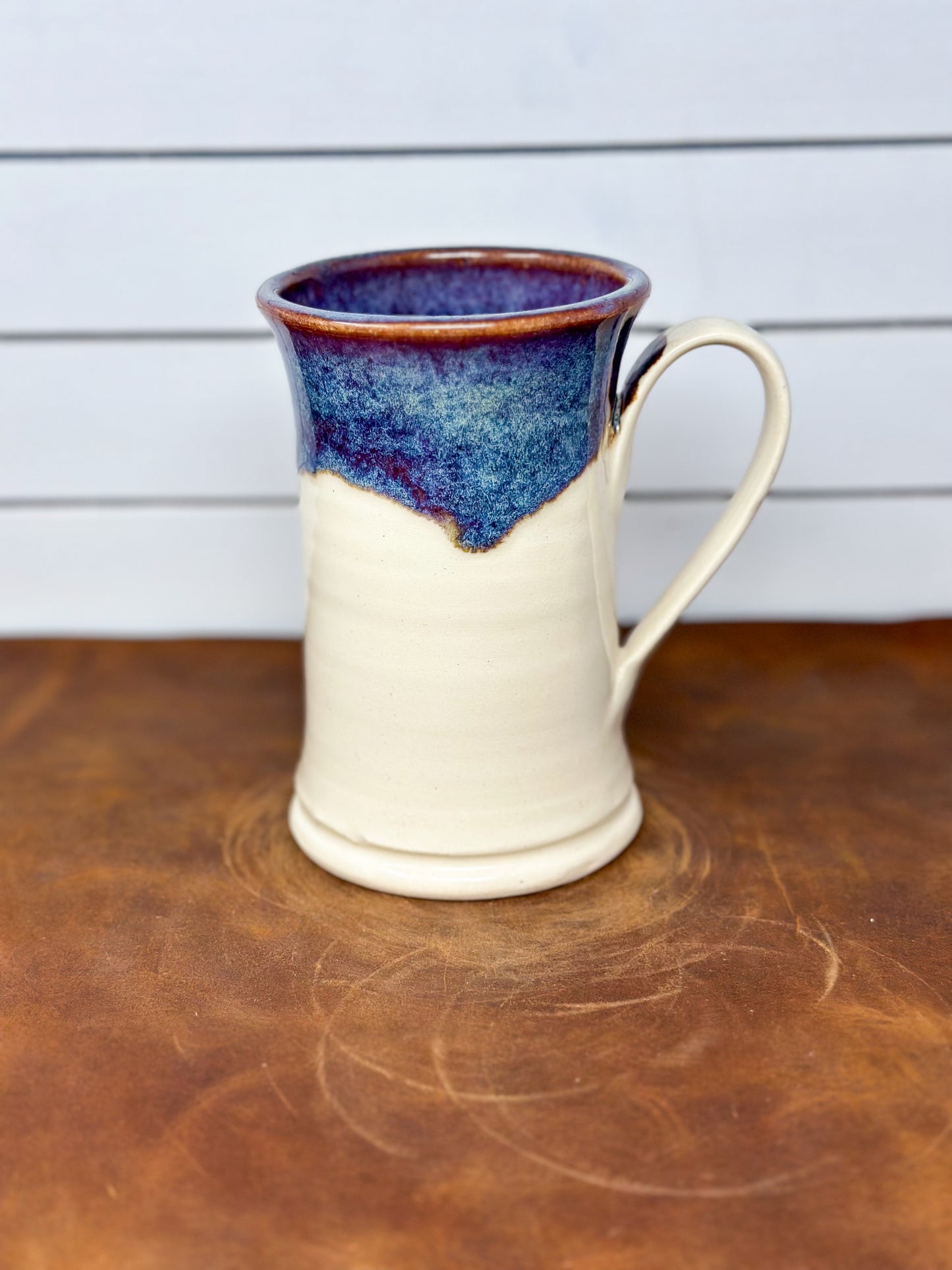 Harvest Pumpkin & Blue Drip Ceramic Mug
