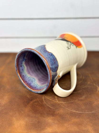 Harvest Pumpkin & Blue Drip Ceramic Mug