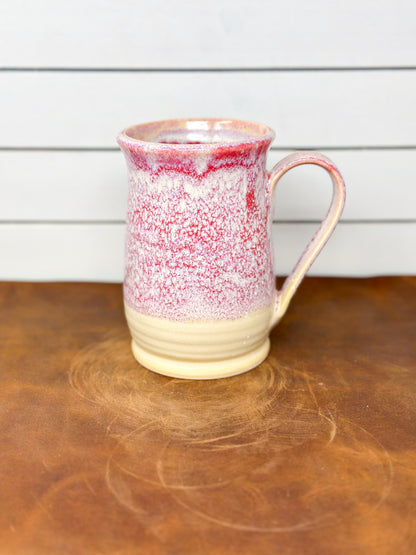 Mushroom & Fern Medallion Ceramic Mug - Raspberry Drip